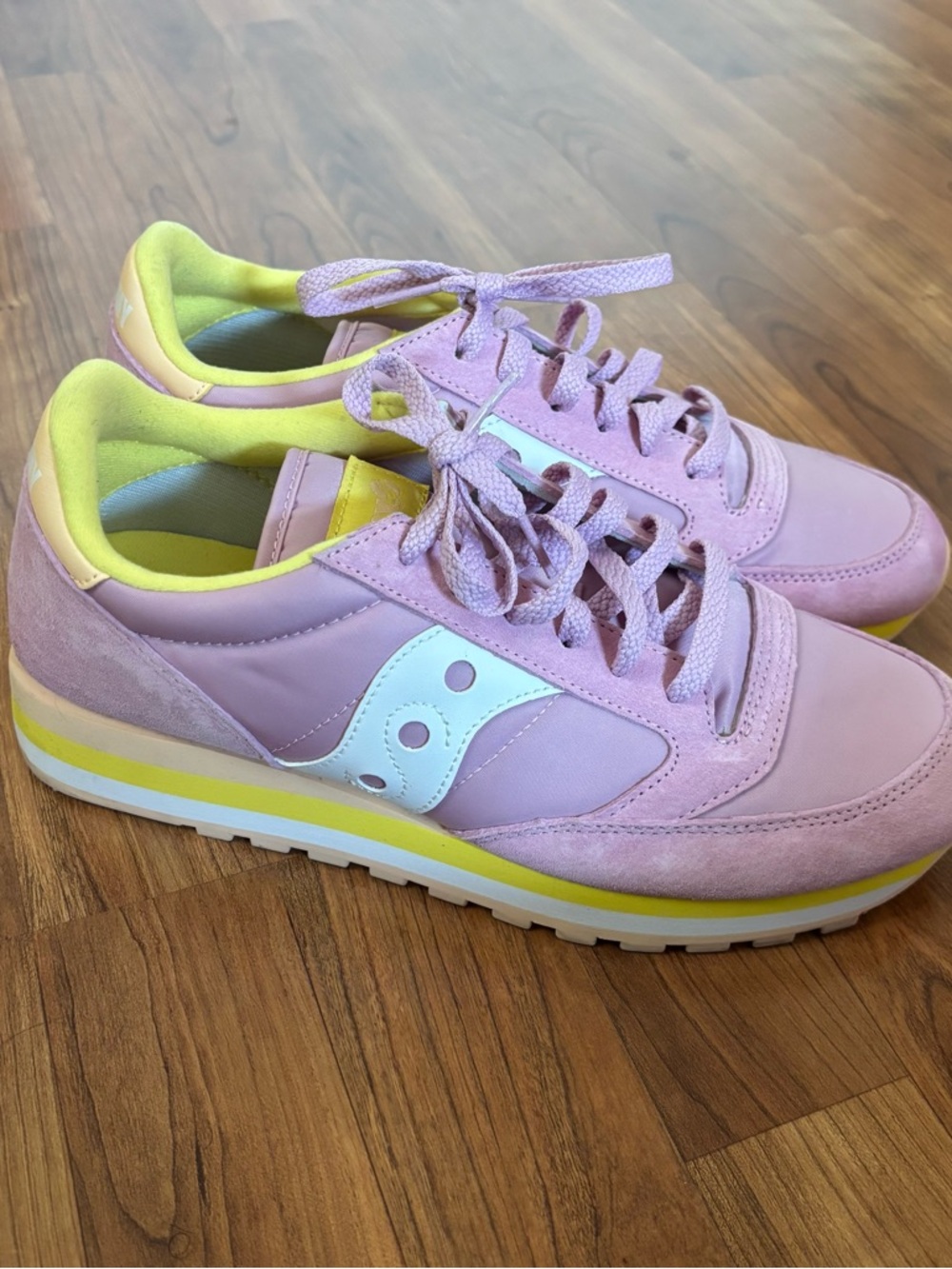 Saucony Jazz Triple Womens Pastel Pink & Yellow Sneakers Size 10